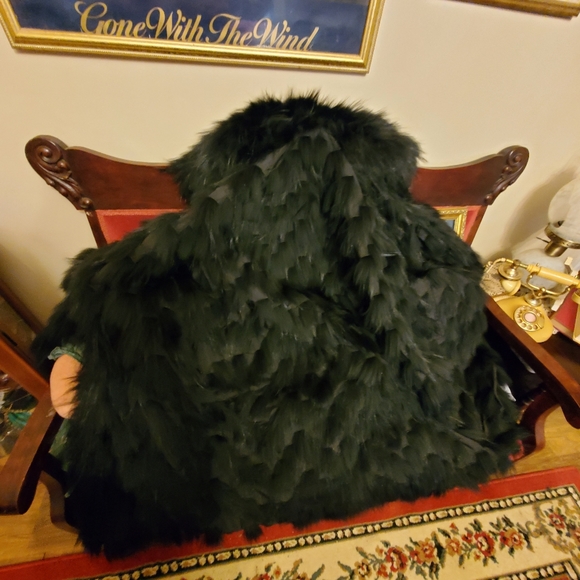 NWOT Sherry Cassin Women's REVERSIBLE Black Raccoon Fur Coat Black Fox - Picture 14 of 14